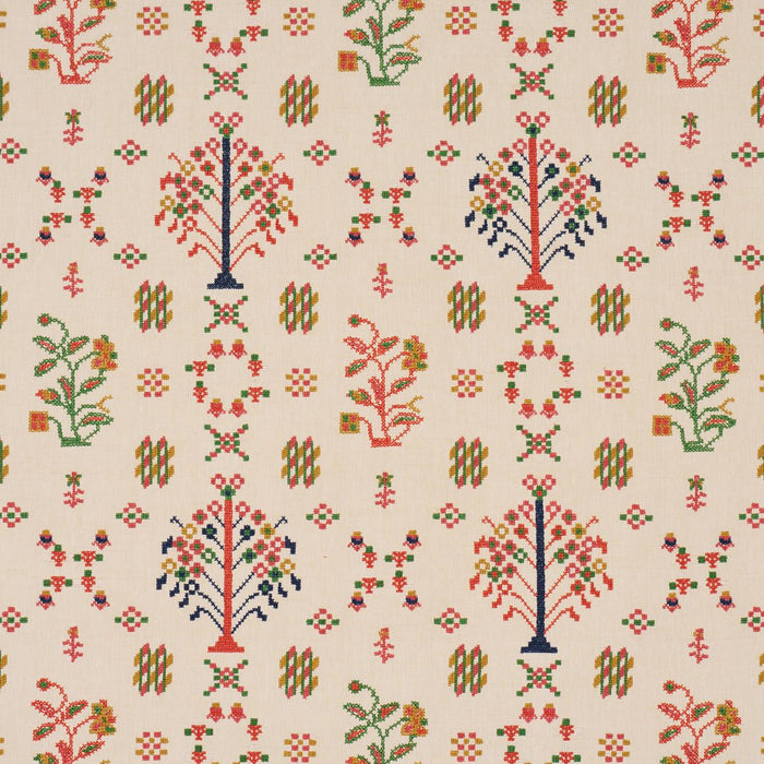 Schumacher Fairview Cross Stitch Embroidery Multi Fabric 85980