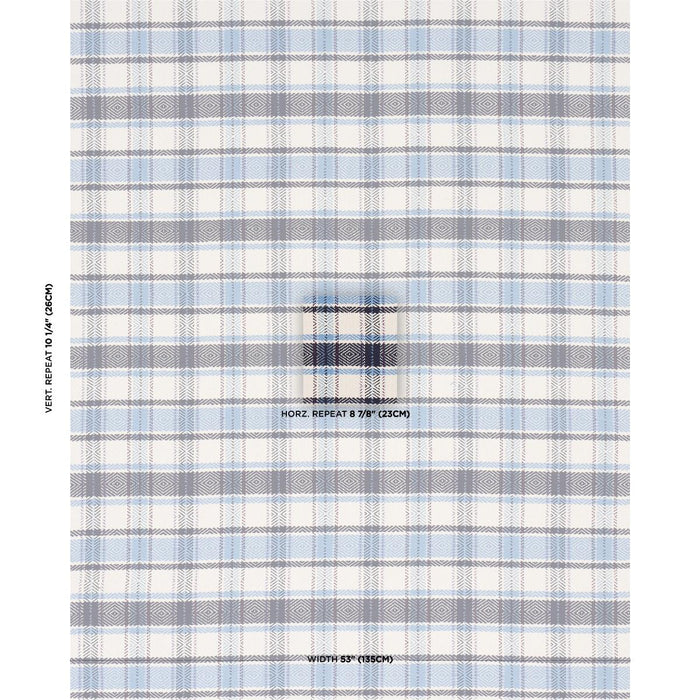 Schumacher Heidi Check Indigo Fabric 85990