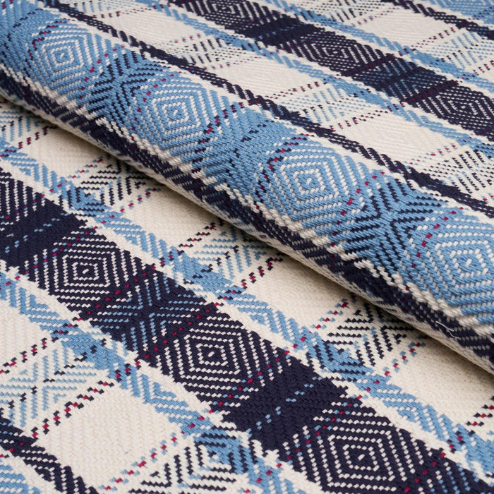 Schumacher Heidi Check Indigo Fabric 85990