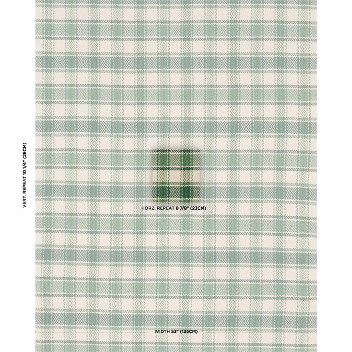 Schumacher Heidi Check Leaf Fabric 85992