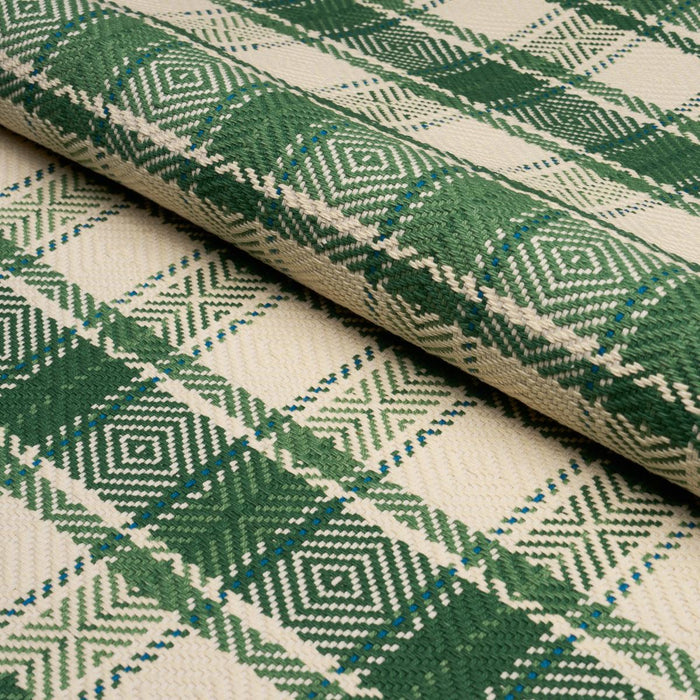 Schumacher Heidi Check Leaf Fabric 85992
