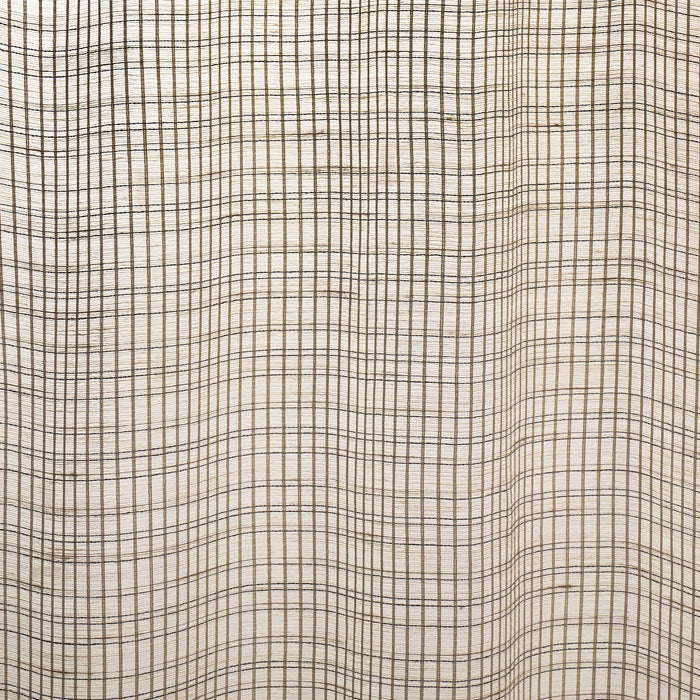Schumacher Payton Linen Sheer Grid Black & White Fabric Sample 86050