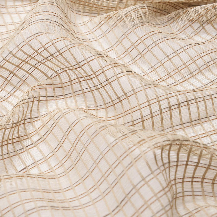 Schumacher Payton Linen Sheer Grid Natural Fabric Sample 86051