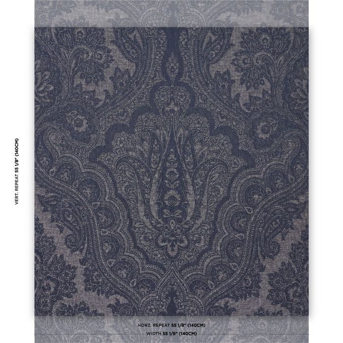 Schumacher Amara Paisley Indigo Fabric 86120