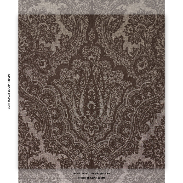 Schumacher Amara Paisley Mocha Fabric 86122