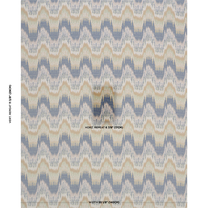 Schumacher Elio Flamestitch Indigo Fabric Sample 86131