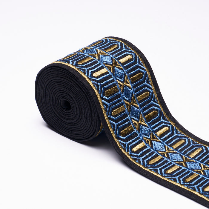 Schumacher Elisabetta Tape Lapis Trim Sample 86140