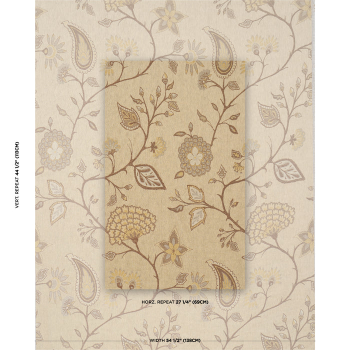 Schumacher Fiammetta Jacquard Oro Fabric Sample 86150