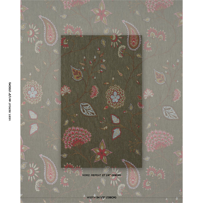 Schumacher Fiammetta Jacquard Verde Fabric Sample 86152