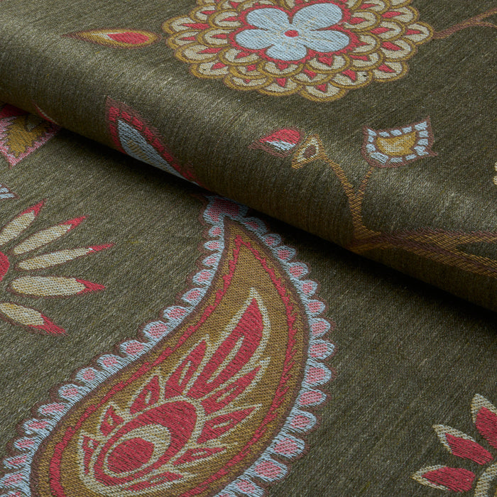 Schumacher Fiammetta Jacquard Verde Fabric Sample 86152