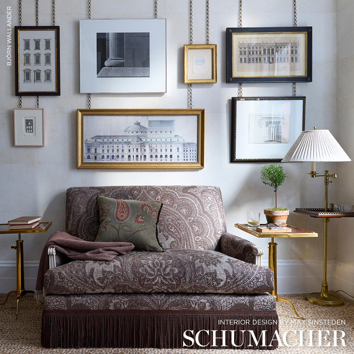 Schumacher Fiammetta Jacquard Verde Fabric Sample 86152