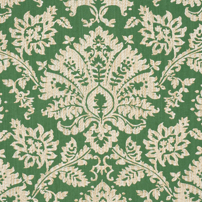 Schumacher Gianna Embroidery Emerald Fabric Sample 86160