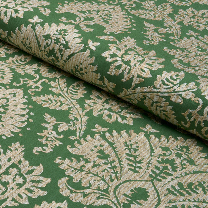 Schumacher Gianna Embroidery Emerald Fabric Sample 86160