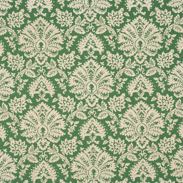 Schumacher Gianna Embroidery Emerald Fabric Sample 86160