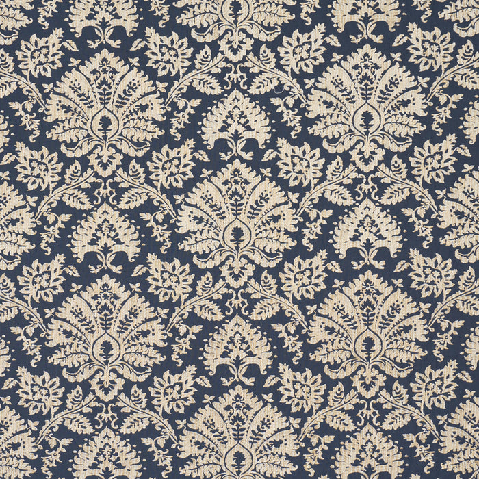 Schumacher Gianna Embroidery Indigo Fabric Sample 86161