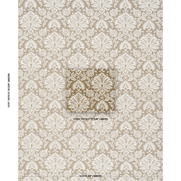 Schumacher Gianna Embroidery Caramel Fabric 86162