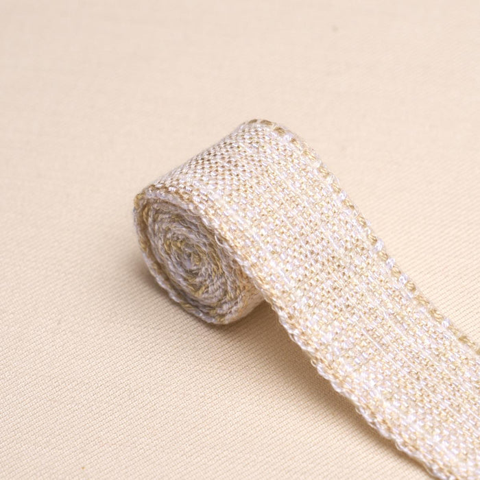 Schumacher Tweed Tape Narrow Ivory Trim Sample 86203