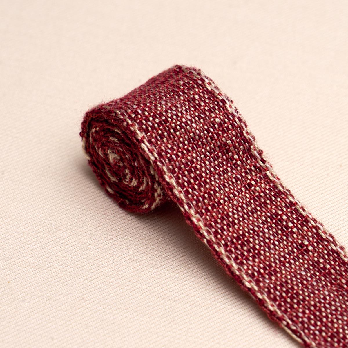 Schumacher Tweed Tape Narrow Red Trim 86205