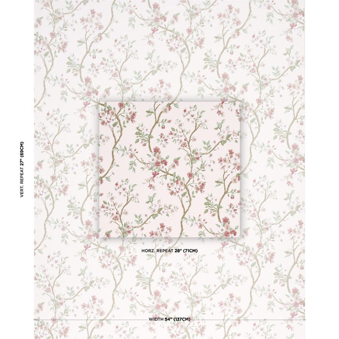 Schumacher Cherry Blossom Cherry Fabric 86221