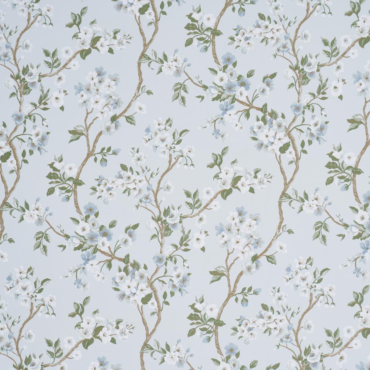Schumacher Cherry Blossom Sky Fabric Sample 86222