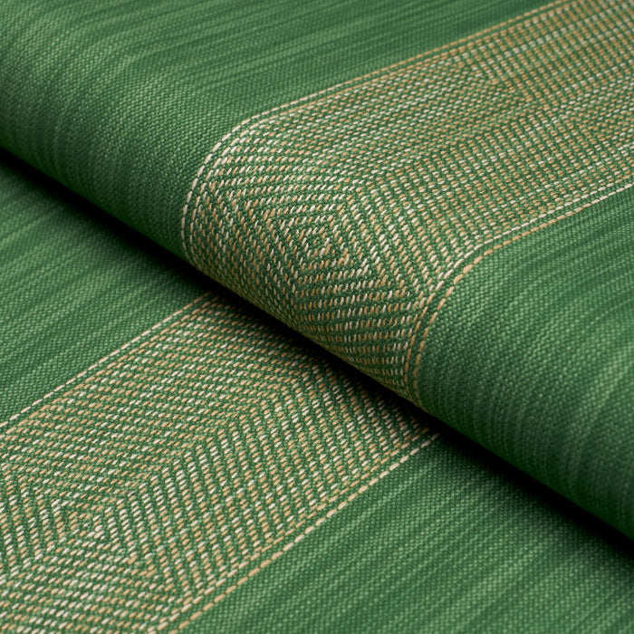 Schumacher Universal Stripe Emerald Fabric Sample 86231