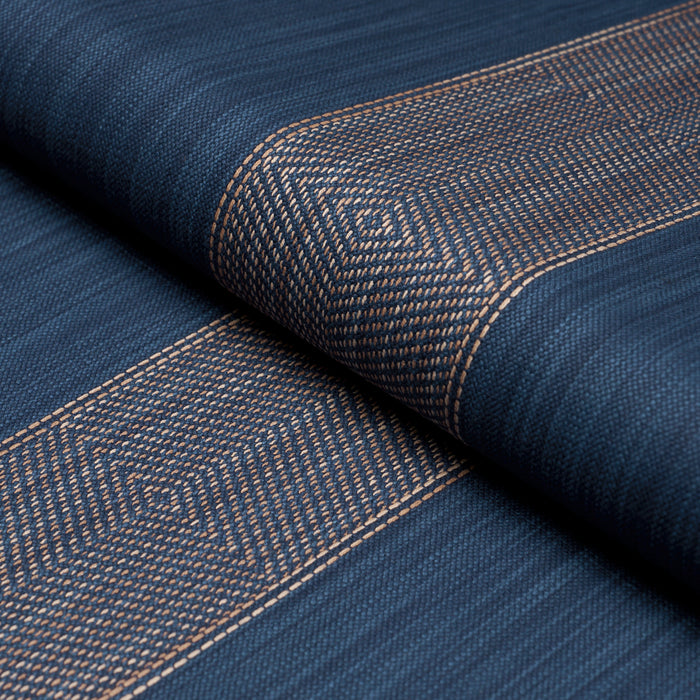 Schumacher Universal Stripe Indigo Fabric 86232