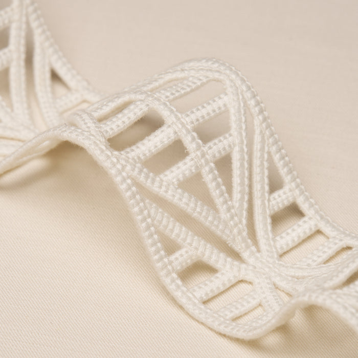 Schumacher Diamond Lattice Ivory Trim Sample 86281