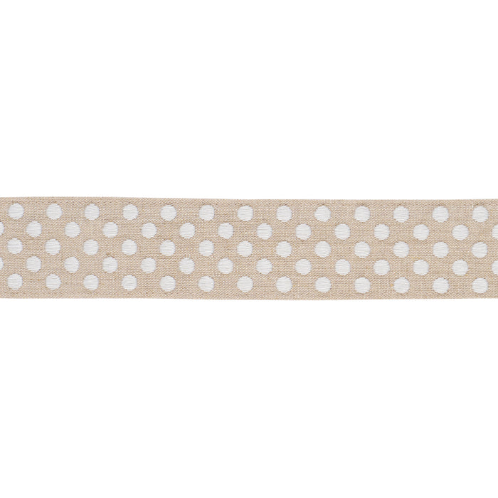 Schumacher Dotted Embroidered Tape Natural Trim 86290