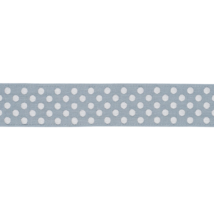 Schumacher Dotted Embroidered Tape Sky Trim Sample 86292