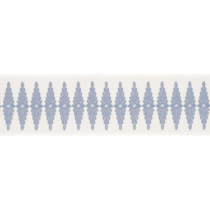 Schumacher Genevieve Embroidered Tape Sky Trim 86320