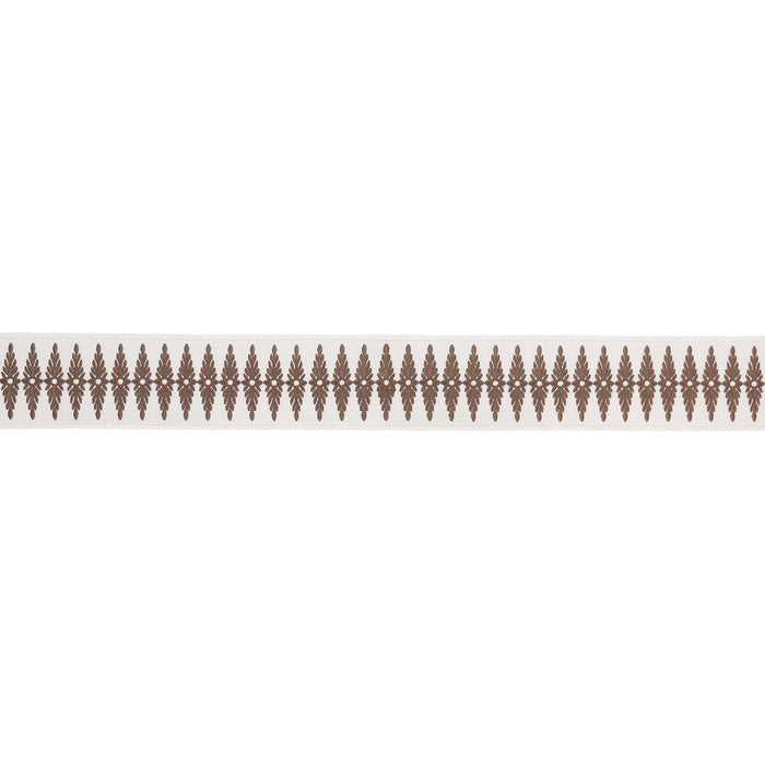 Schumacher Genevieve Embroidered Tape Brown Trim Sample 86323
