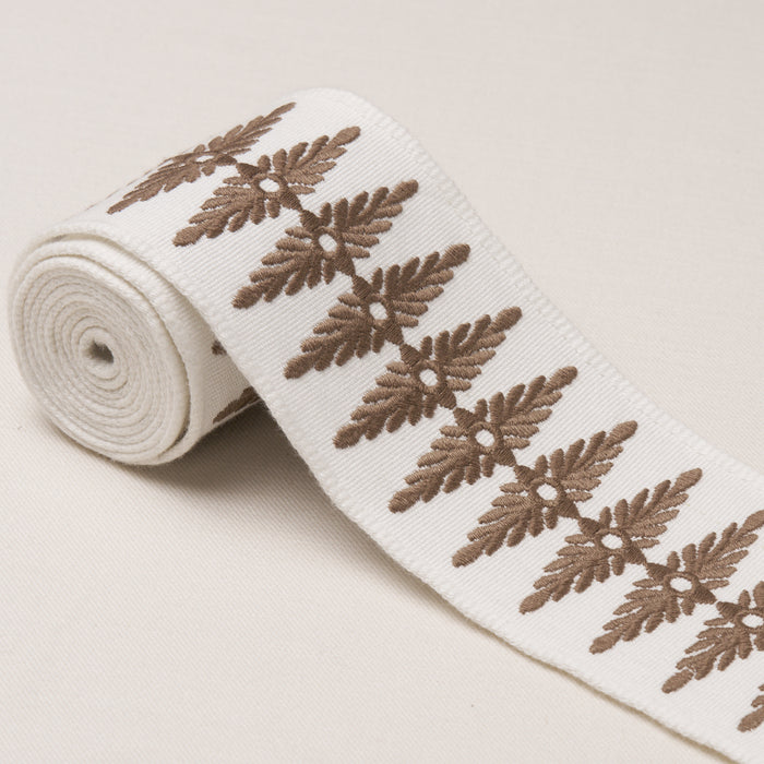 Schumacher Genevieve Embroidered Tape Brown Trim 86323