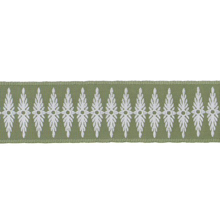 Schumacher Genevieve Embroidered Tape Green Trim Sample 86324