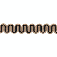 Schumacher Winding River Tape Black & Camel Trim 86360