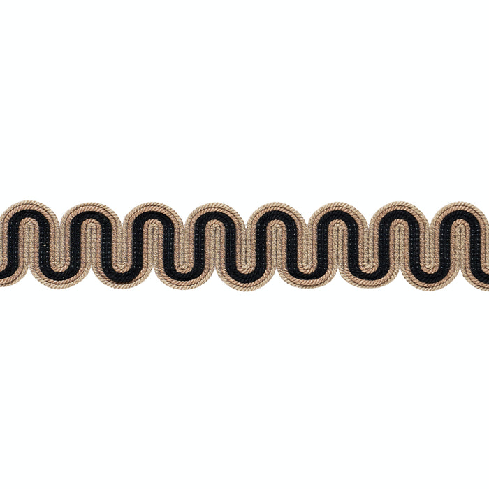 Schumacher Winding River Tape Black & Camel Trim 86360