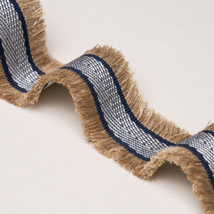 Schumacher Felicity Fringe Trim Sample Navy Trim Sample 86371