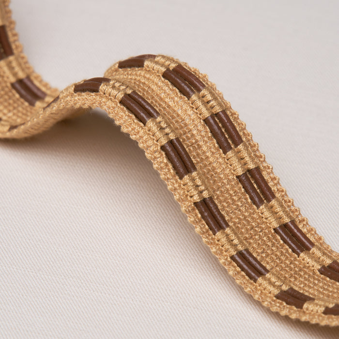 Schumacher Leather Cord Tape Natural Trim 86382