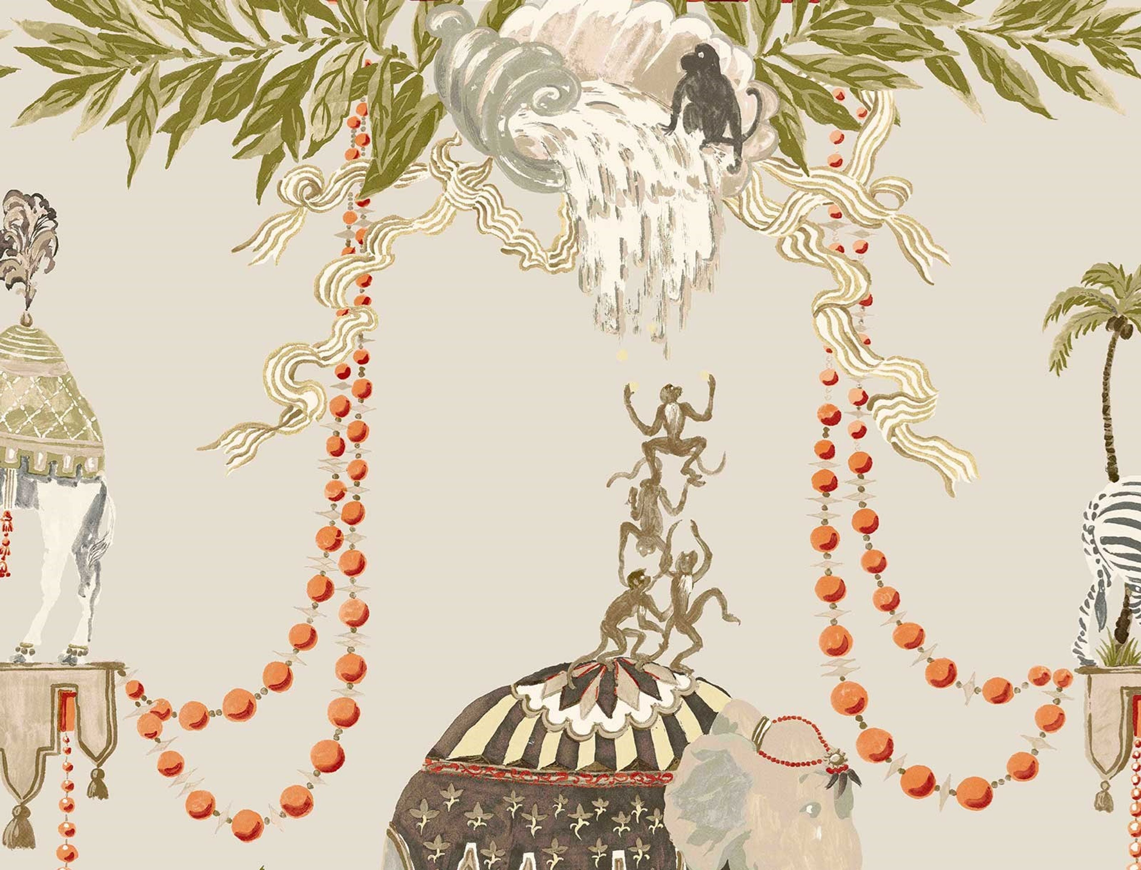 No.9 Thompson Monkey Business  Khaki Wallpaper N9021038002