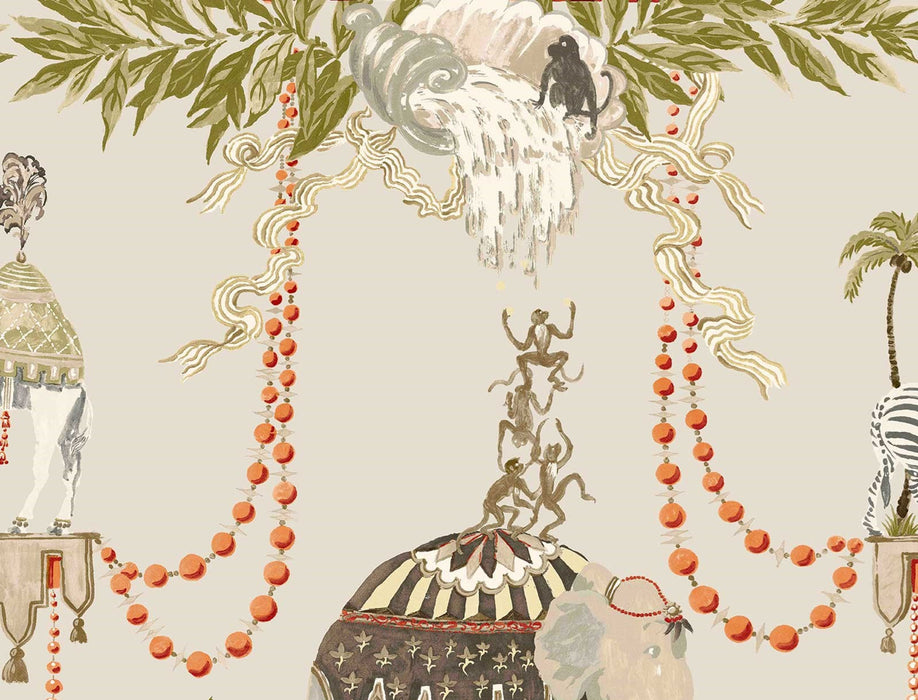 No.9 Thompson Monkey Business  Khaki Wallpaper N9021038002