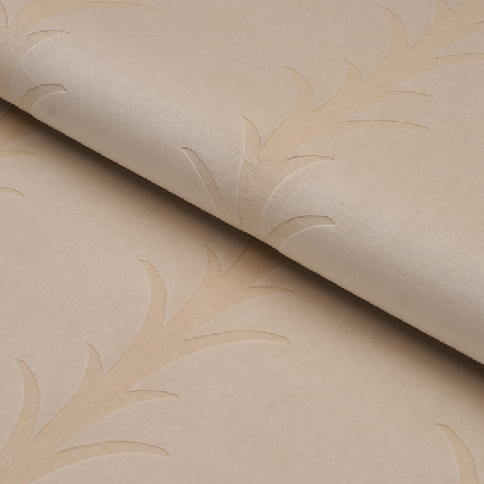 Schumacher Acanthus Stripe Velvet Mistral Sand Fabric 86450