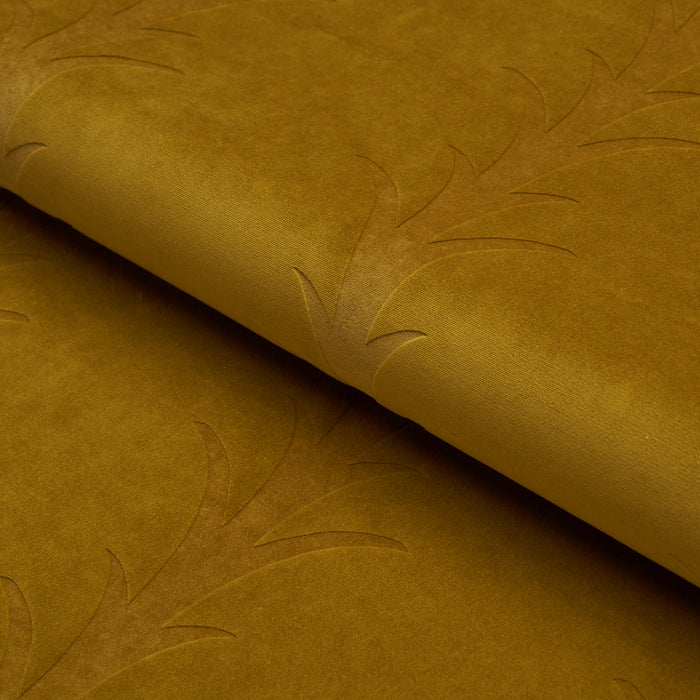 Schumacher Acanthus Stripe Velvet Olive Fabric Sample 86451