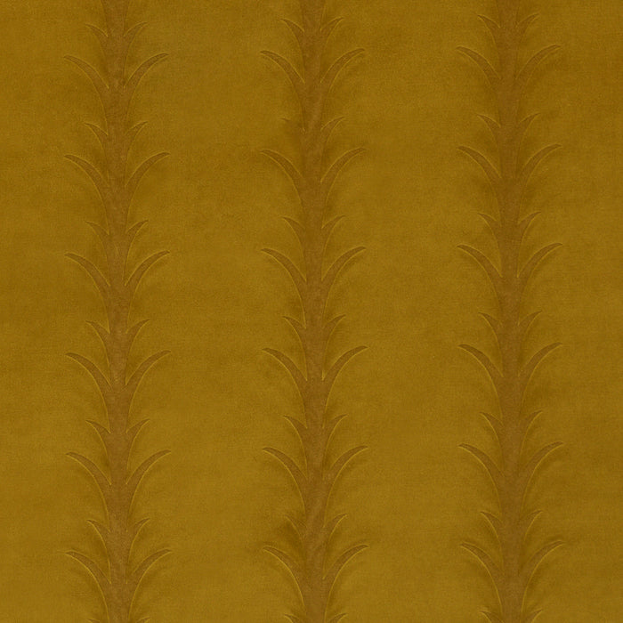 Schumacher Acanthus Stripe Velvet Olive Fabric Sample 86451