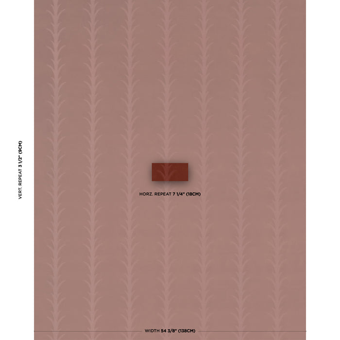 Schumacher Acanthus Stripe Velvet Terracotta Fabric 86452