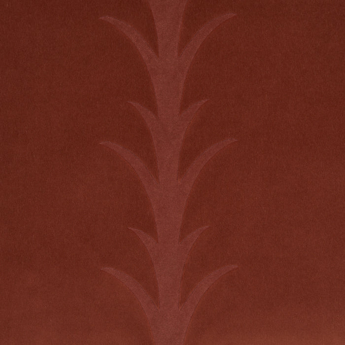 Schumacher Acanthus Stripe Velvet Terracotta Fabric 86452
