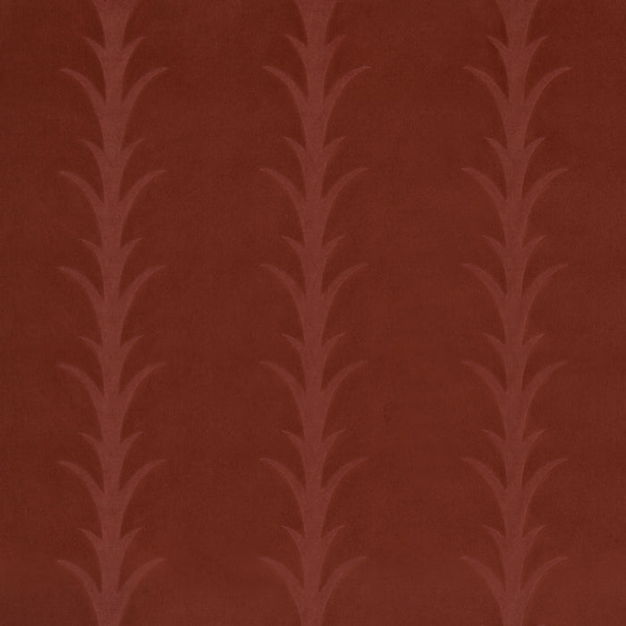 Schumacher Acanthus Stripe Velvet Terracotta Fabric 86452