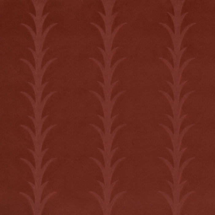 Schumacher Acanthus Stripe Velvet Terracotta Fabric Sample 86452