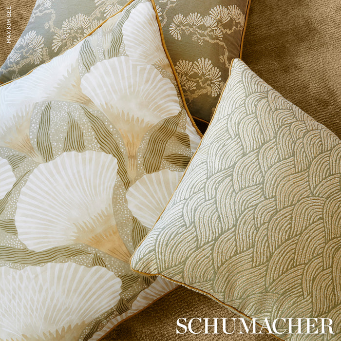 Schumacher Symphony Scallop Olive Fabric 86541