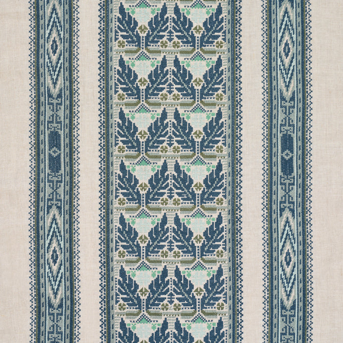 Schumacher Ayla Embroidery Ocean Fabric 86550