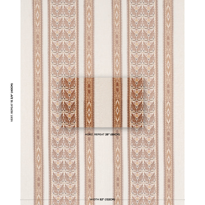 Schumacher Ayla Embroidery Spice Fabric Sample 86552