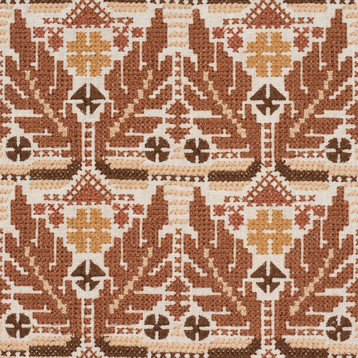 Schumacher Ayla Embroidery Spice Fabric 86552
